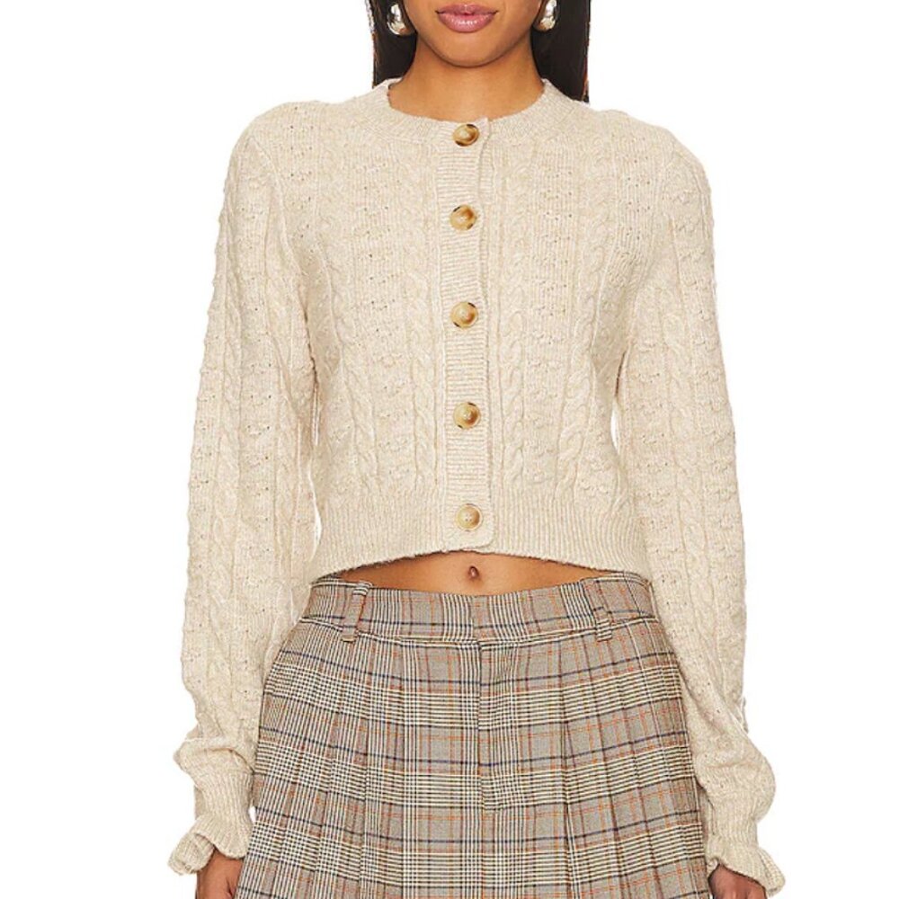 Palmira Cropped Cable Cardigan